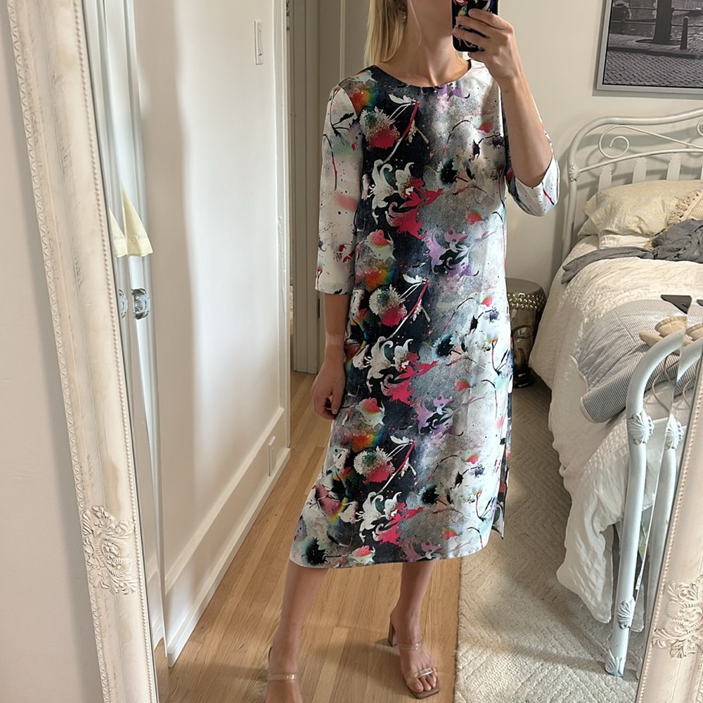 ASOS printed midi shift dress